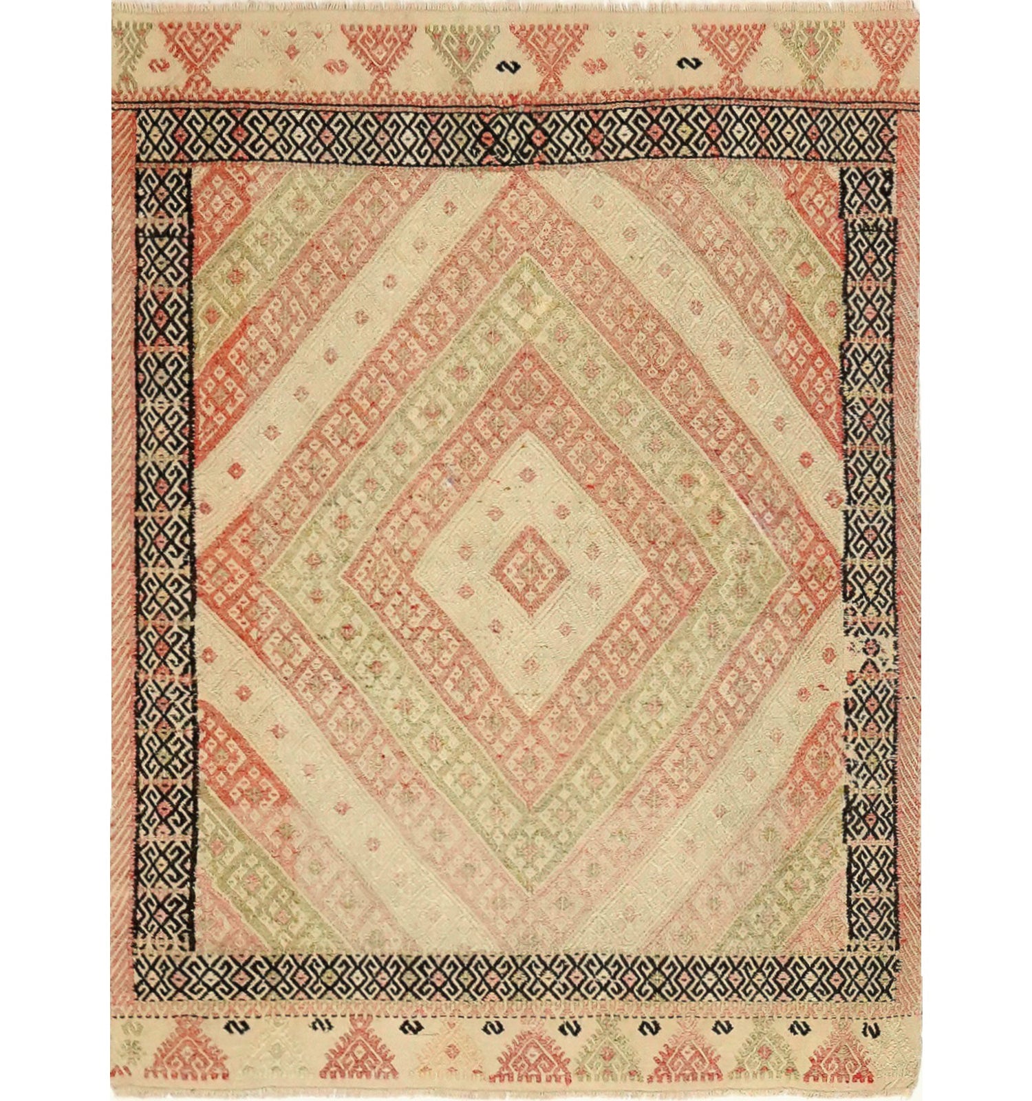 Kilim ancien Cicim Adana 120×90 cm – Tapis kilim tissé main en laine naturelle, Anatolie du Sud-Est