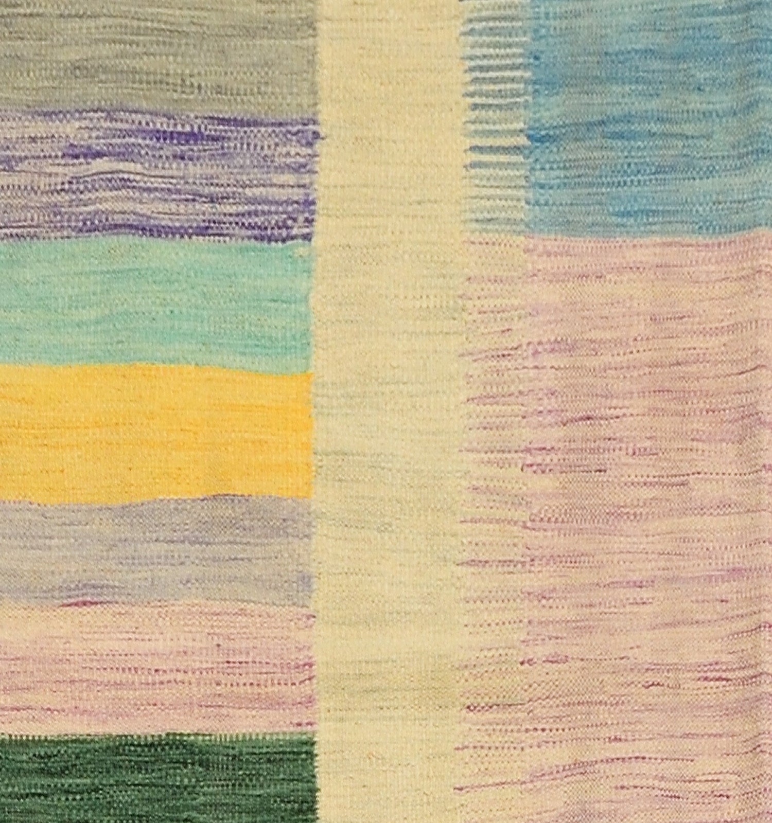 Détail du tissage – Tapis kilim Art Déco 239×172 cm, laine naturelle tissée main Afghanistan