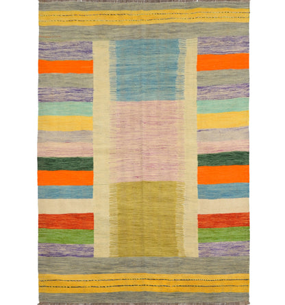 Kilim Contemporain 239 x 172 cm – Tapis turc en laine tissé main, provenance Afghanistan