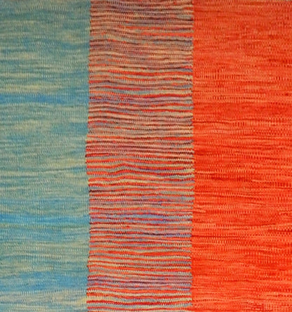 Détail du tissage – Tapis kilim Art Déco 295×198 cm, laine naturelle tissée main Afghanistan