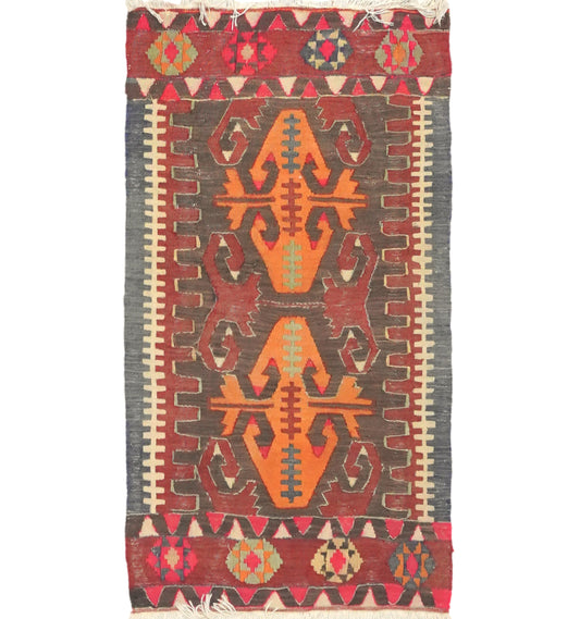Kilim Corum 90 x 55 cm – Tapis turc en laine tissé main, provenance Corum
