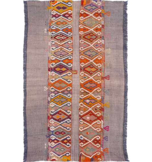 Kilim Cuval 130 x 68 cm – Tapis turc en laine tissé main, provenance Cuval