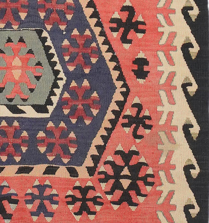 Détail du tissage – Tapis kilim ancien Eregli 164×106 cm, laine naturelle tissée main