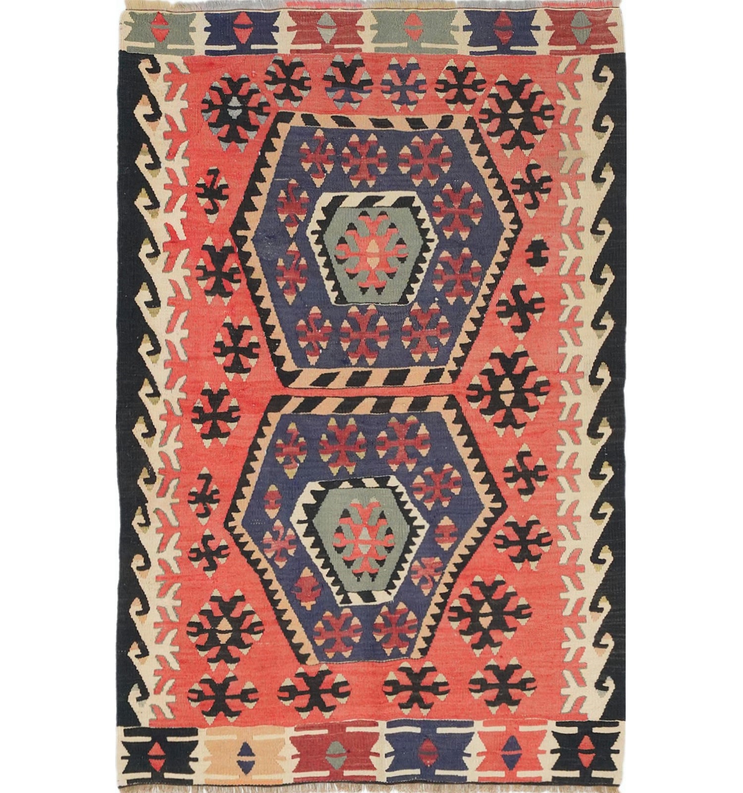 Kilim ancien Eregli 164×106 cm – Tapis kilim tissé main en laine naturelle, Anatolie Centrale