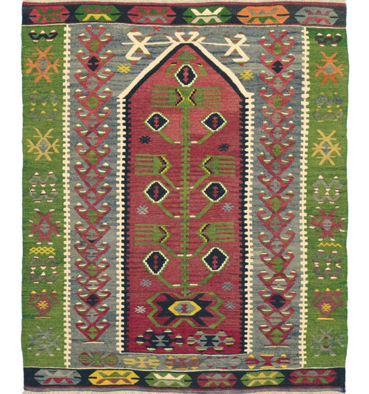 Kilim Esme 135 x 115 cm – Tapis turc en laine tissé main, provenance Esme