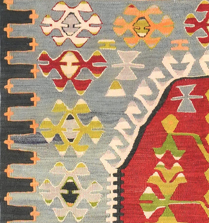 Détail du tissage en laine du kilim Esme tissé à la main (provenance Esme)