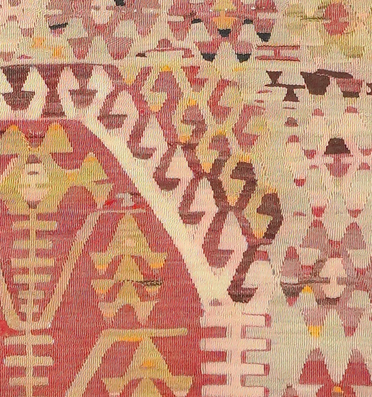 Détail du tissage en laine du kilim Esme tissé à la main (provenance Esme)