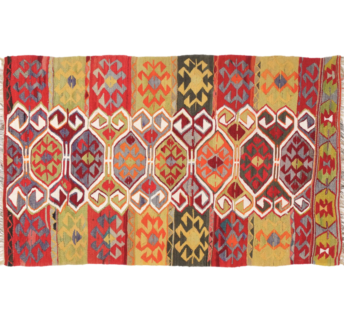 Vue horizontale du kilim Esme 155 x 96 cm – Tapis turc en laine de provenance Esme