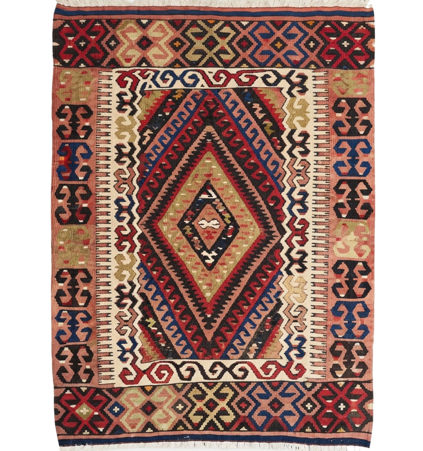 Kilim Fethiye 120 x 90 cm – Tapis turc en laine tissé main, provenance Fethiye