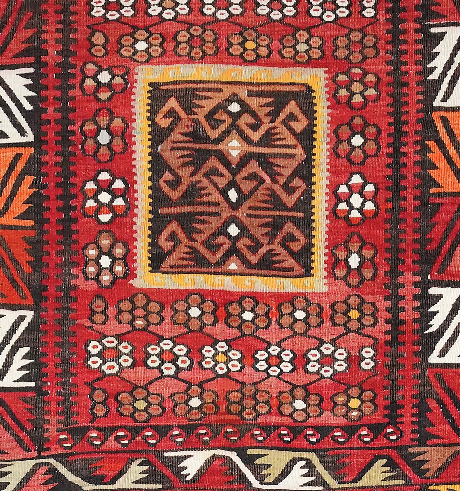 Détail du tissage en laine du kilim Kayseri tissé à la main (provenance Kayseri)