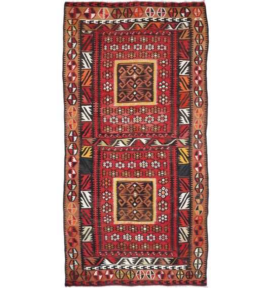 Kilim Kayseri 240 x 115 cm – Tapis turc en laine tissé main, provenance Kayseri