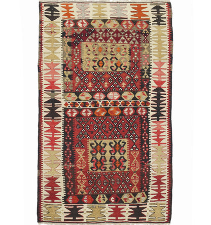Kilim ancien Kayseri 158×98 cm – Tapis kilim tissé main en laine naturelle, Anatolie Centrale