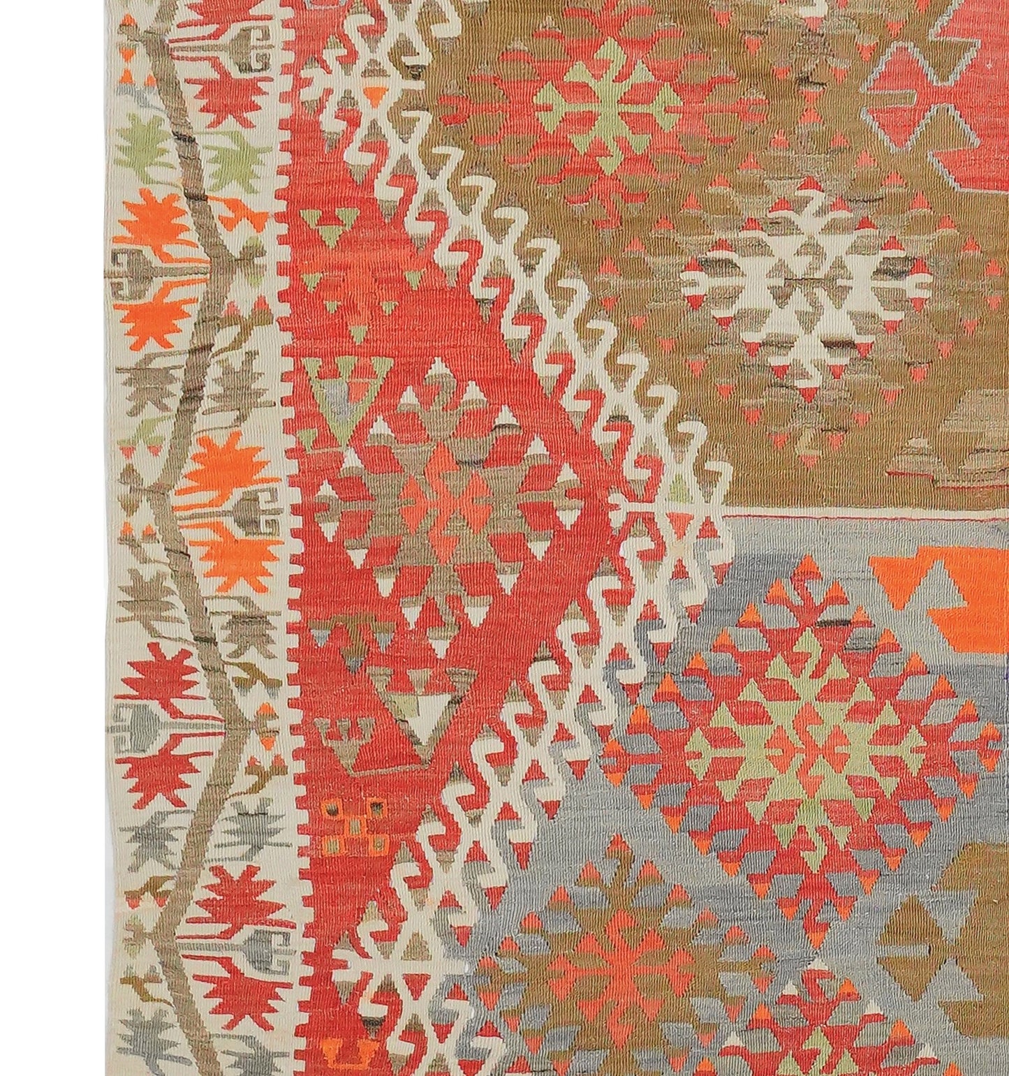 Détail du tissage en laine du kilim Kayserie tissé à la main (provenance Kayserie)