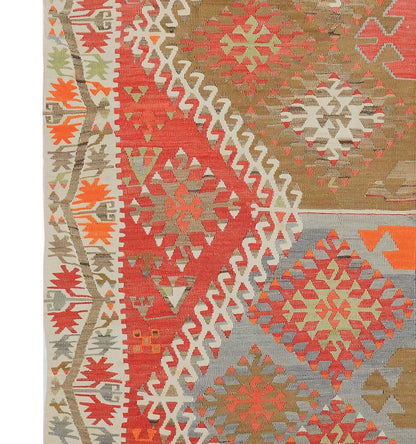 Détail du tissage en laine du kilim Kayserie tissé à la main (provenance Kayserie)