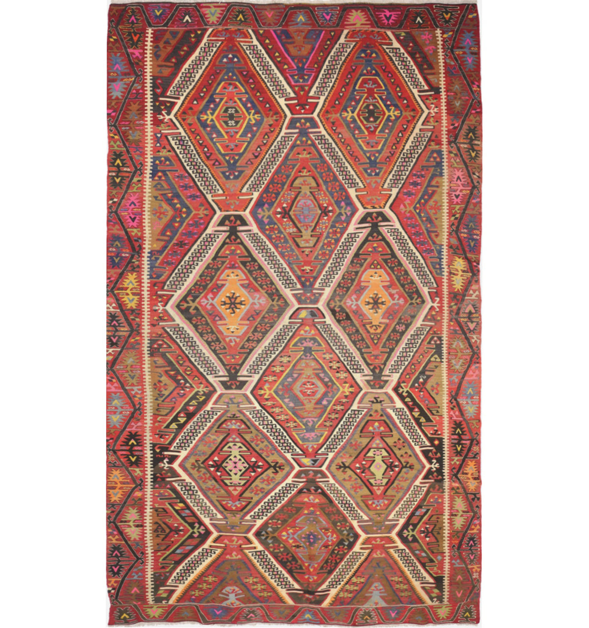Kilim Komurgen 330 x 185 cm – Tapis turc en laine tissé main, provenance Komurgen