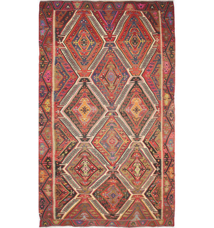 Kilim Komurgen 330 x 185 cm – Tapis turc en laine tissé main, provenance Komurgen
