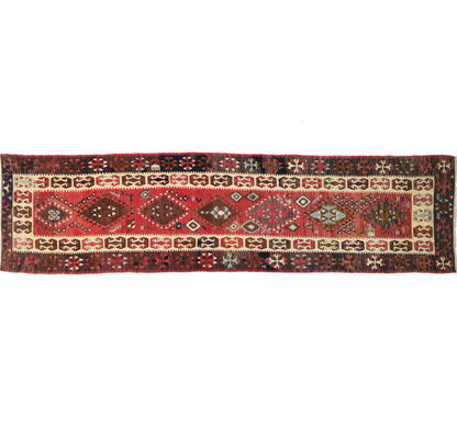 Vue horizontale du kilim Komurgen 343 x 72 cm – Tapis turc en laine de provenance Komurgen