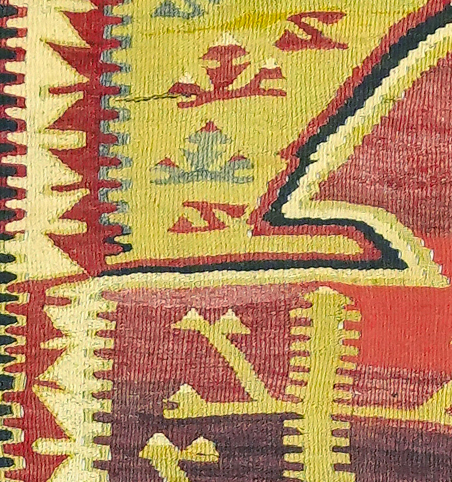 Détail du tissage en laine du kilim Konya tissé à la main (provenance Konya)