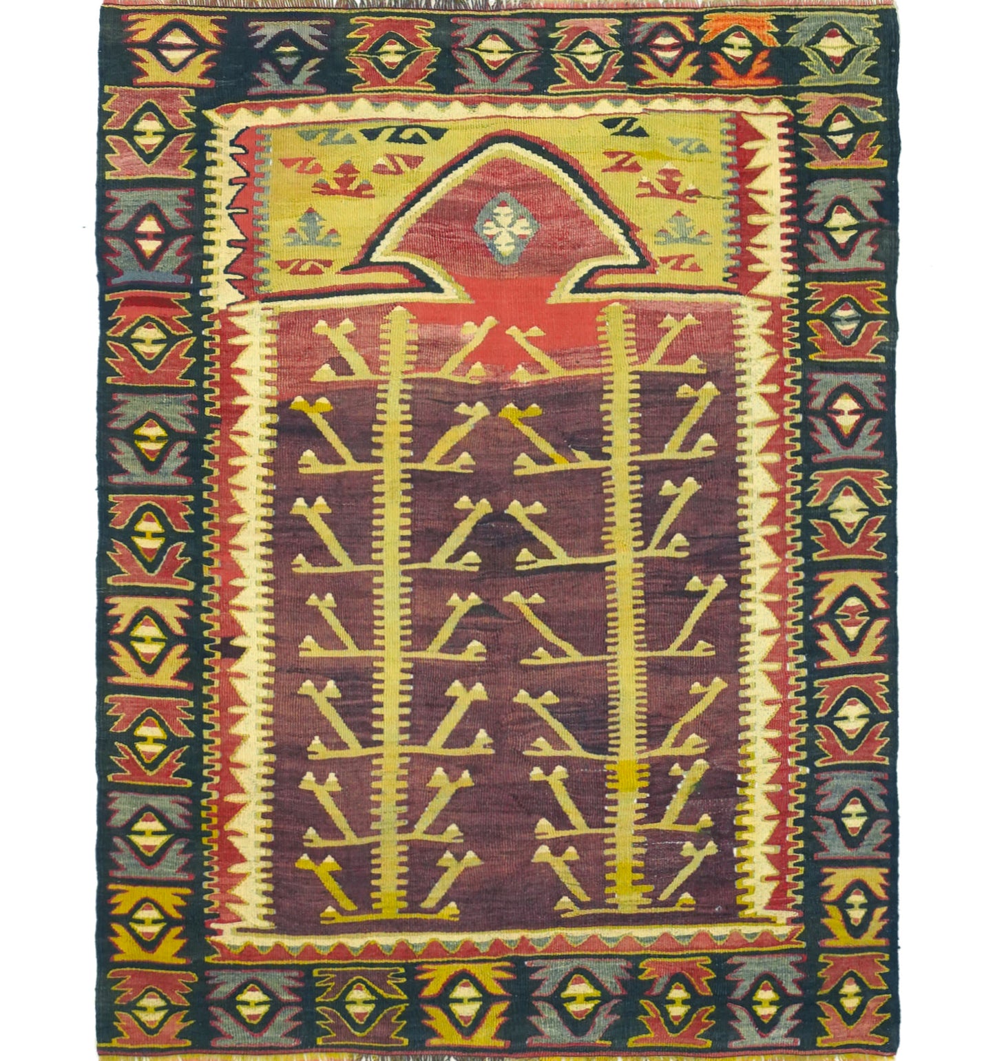 Kilim Konya 146 x 110 cm – Tapis turc en laine tissé main, provenance Konya