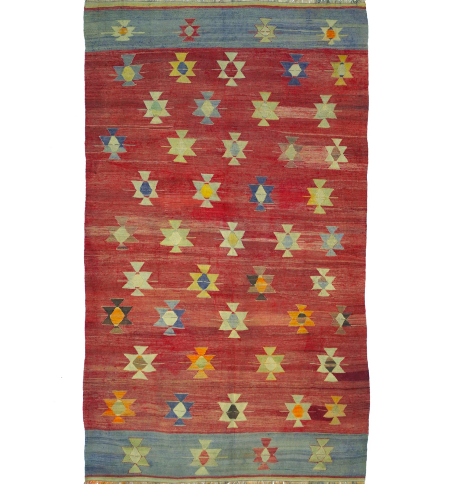 Vue horizontale du kilim Koprubasi 270 x 160 cm – Tapis turc en laine de provenance Koprubasi