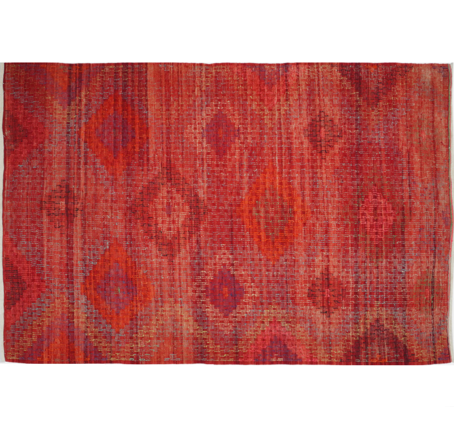 Tapis kilim ancien Koprubasi 280×180 cm, vue d'ensemble – Laine naturelle, environ 60 ans, Anatolie de l'Ouest