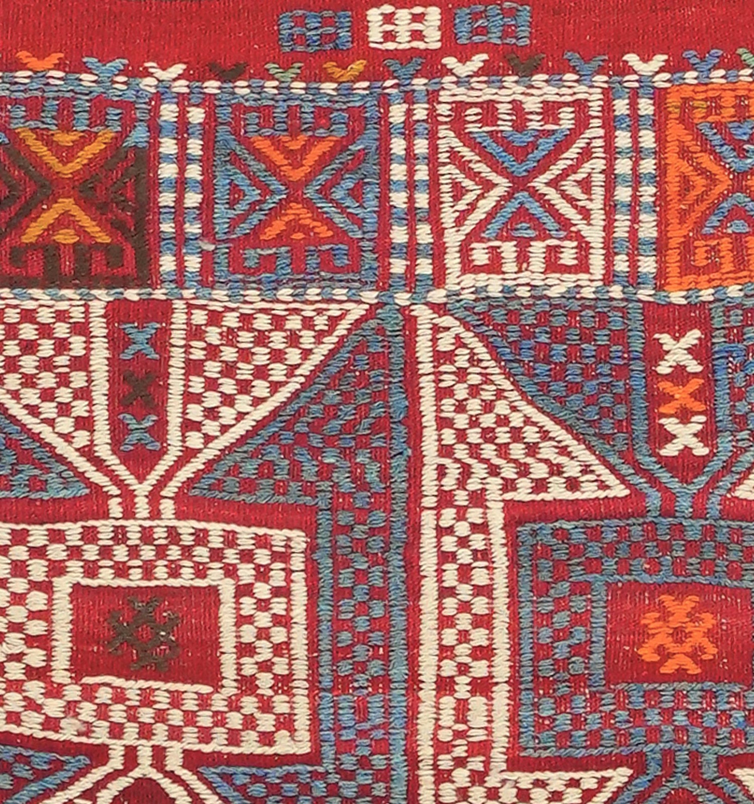 Détail du tissage en laine du kilim Kozak tissé à la main (provenance Kozak)