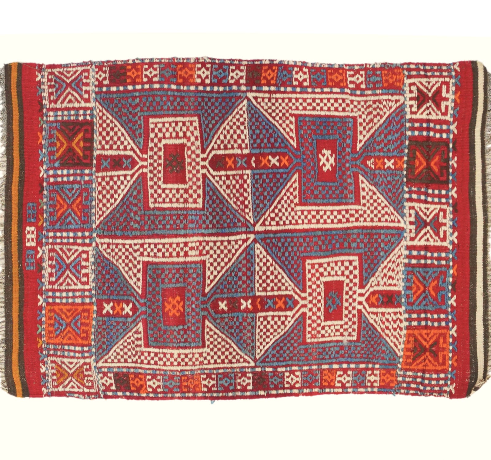 Vue horizontale du kilim Kozak 115 x 74 cm – Tapis turc en laine de provenance Kozak