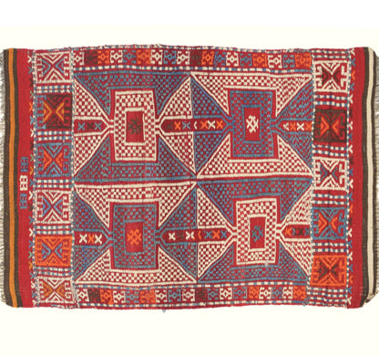 Vue horizontale du kilim Kozak 115 x 74 cm – Tapis turc en laine de provenance Kozak