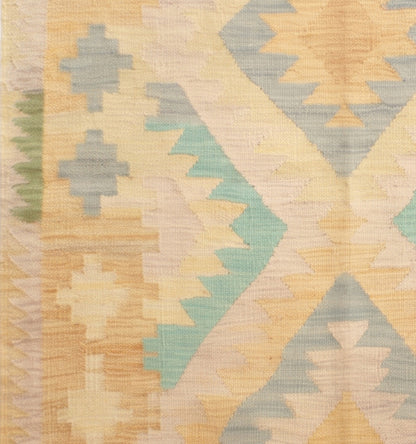 Détail du tissage en laine du kilim Maimana tissé à la main (provenance Maimana)
