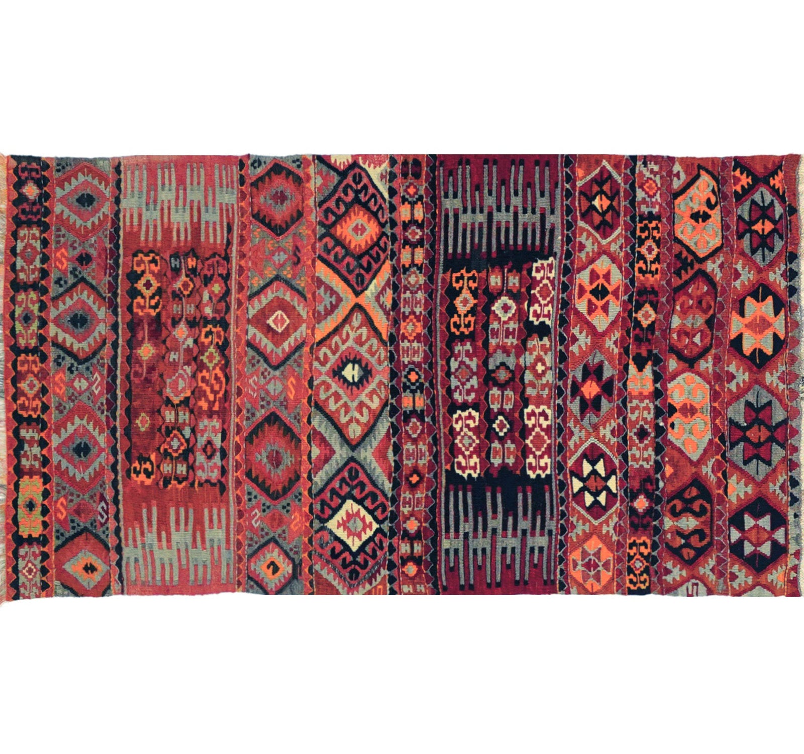 Vue horizontale du kilim Malatya 164 x 90 cm – Tapis turc en laine de provenance Malatya