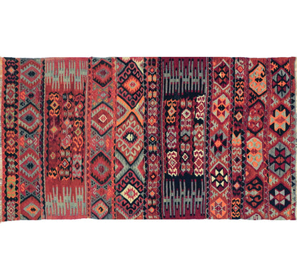 Vue horizontale du kilim Malatya 164 x 90 cm – Tapis turc en laine de provenance Malatya