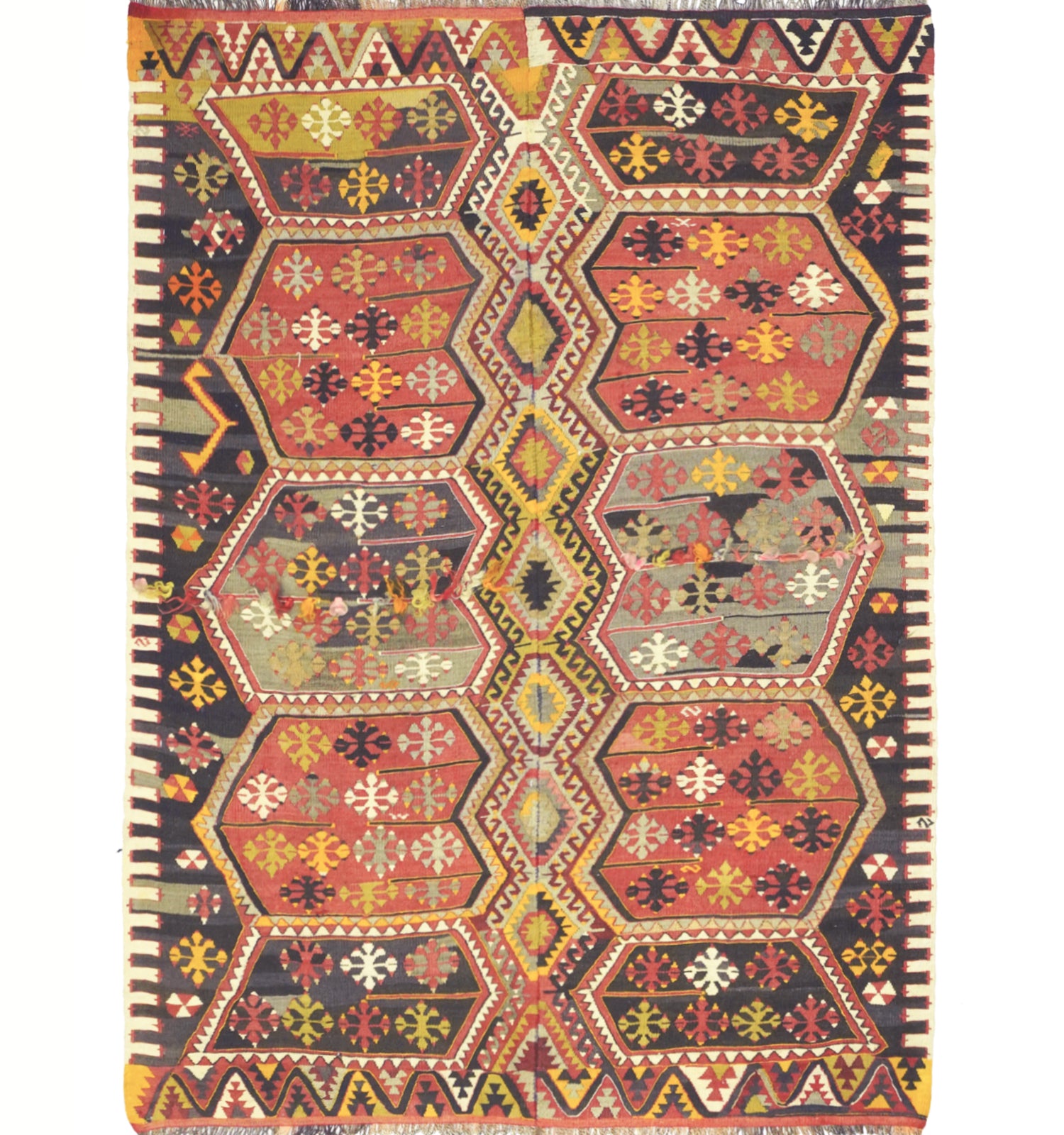 Kilim Malatya 210 x 158 cm – Tapis turc en laine tissé main, provenance Malatya