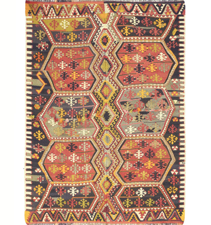 Kilim Malatya 210 x 158 cm – Tapis turc en laine tissé main, provenance Malatya
