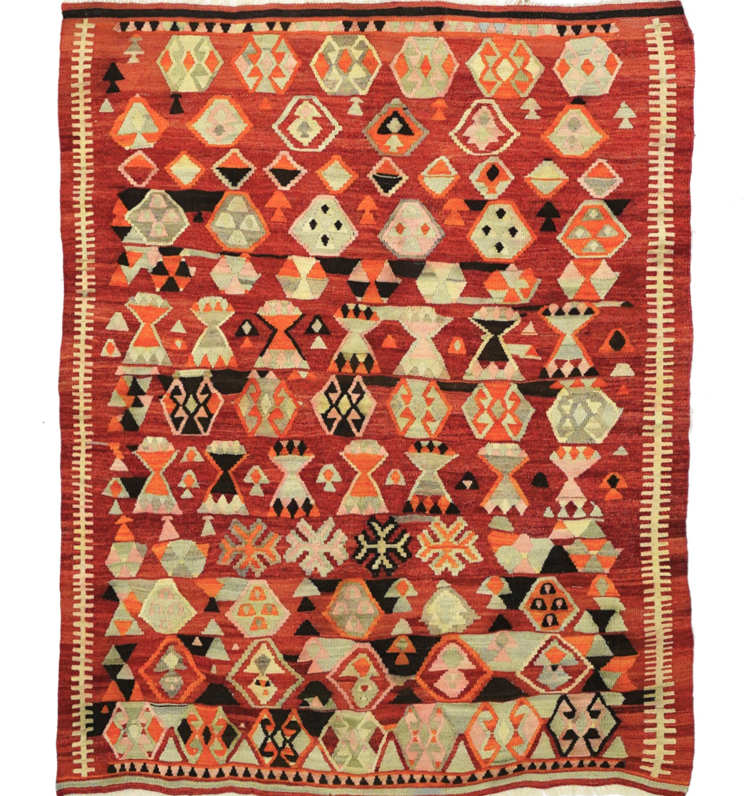 Kilim Ordu 185 x 170 cm – Tapis turc en laine tissé main, provenance Ordu