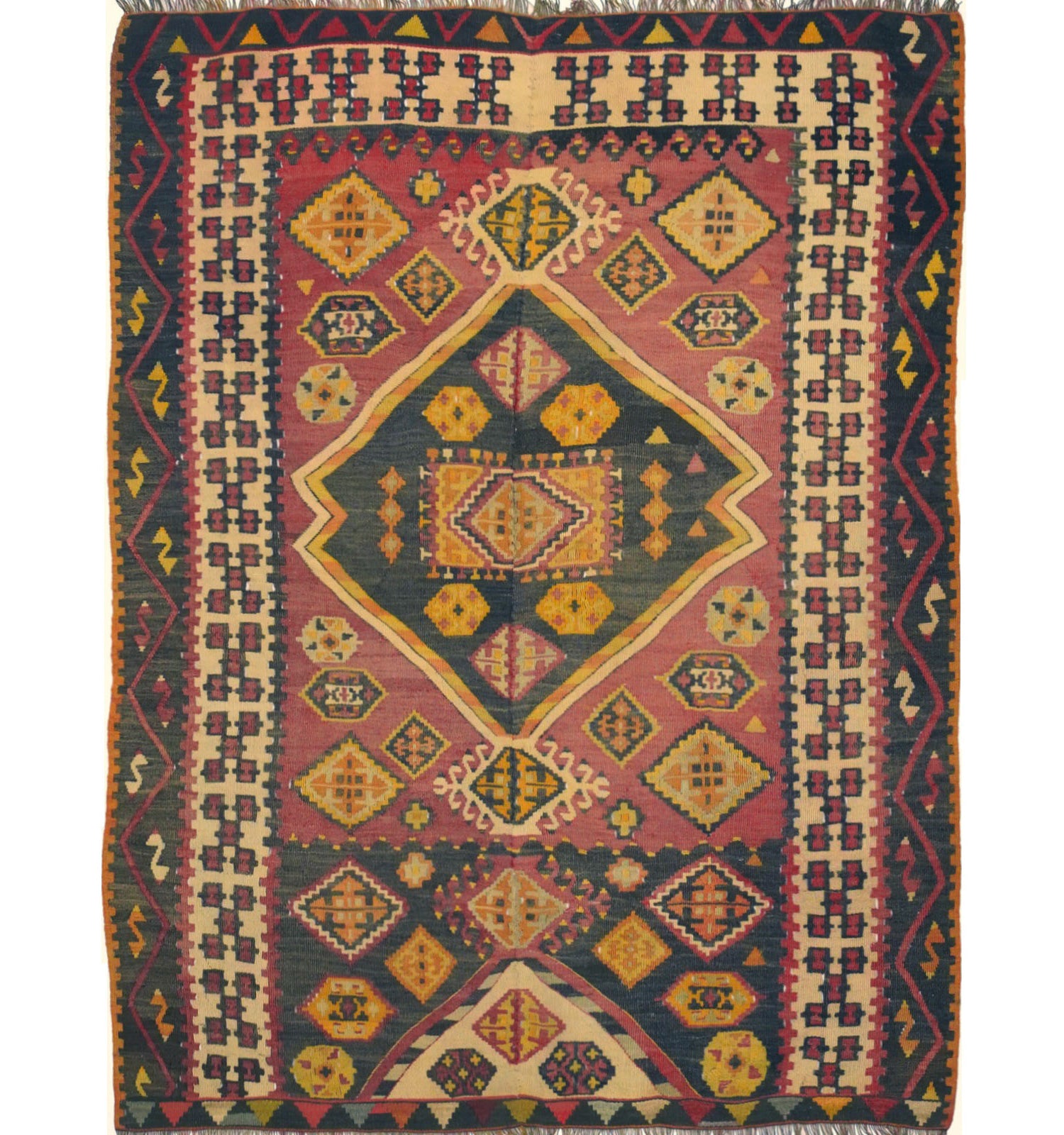 Kilim Maras 168 x 126 cm – Tapis turc en laine tissé main, provenance Maras