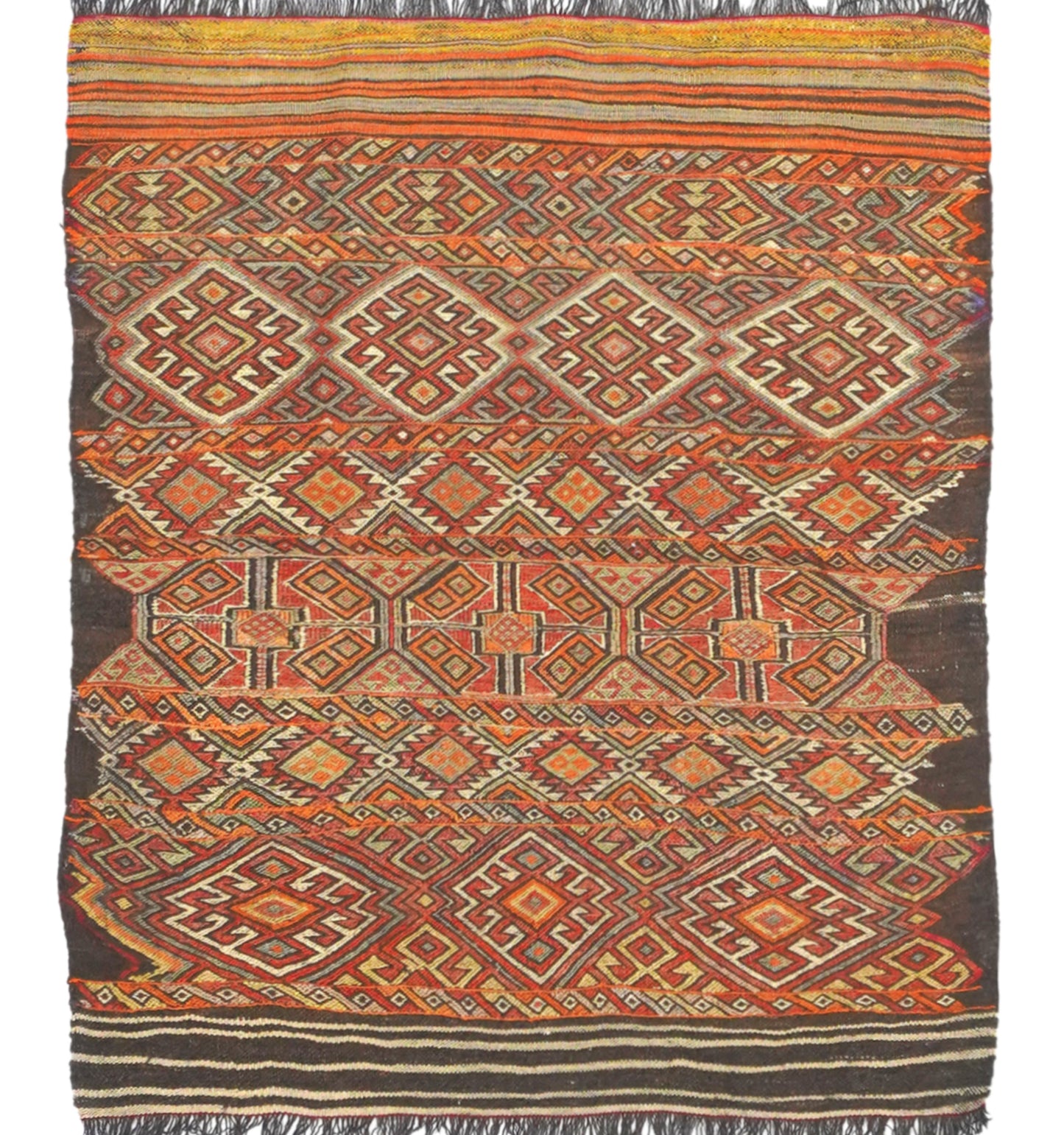 Kilim Menemenci 105 x 93 cm – Tapis turc en laine tissé main, provenance Menemenci