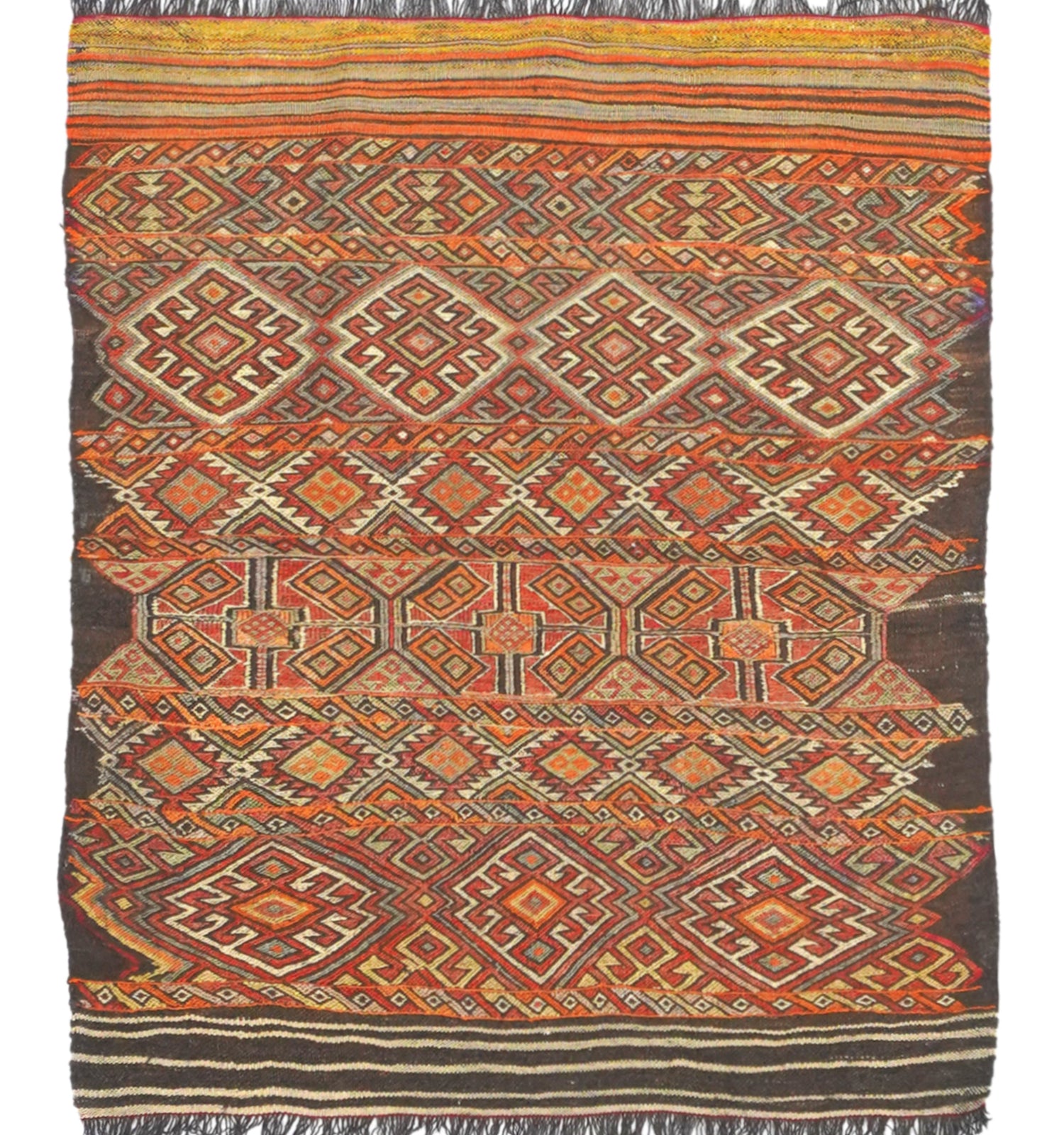 Kilim Menemenci 105 x 93 cm – Tapis turc en laine tissé main, provenance Menemenci