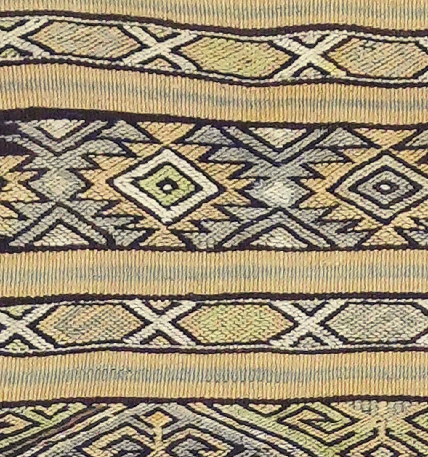 Vue horizontale du kilim Menemenci 115 x 92 cm – Tapis turc en laine de provenance Menemenci