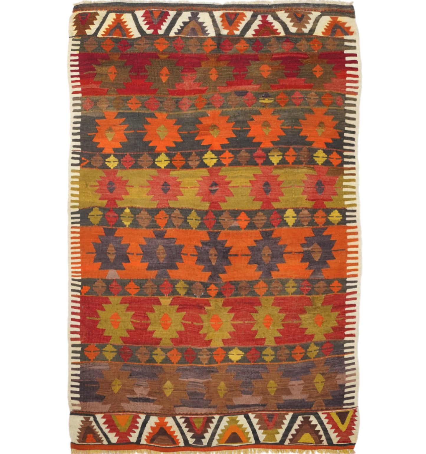 Kilim Nigde 211 x 133 cm – Tapis turc en laine tissé main, provenance Nigde