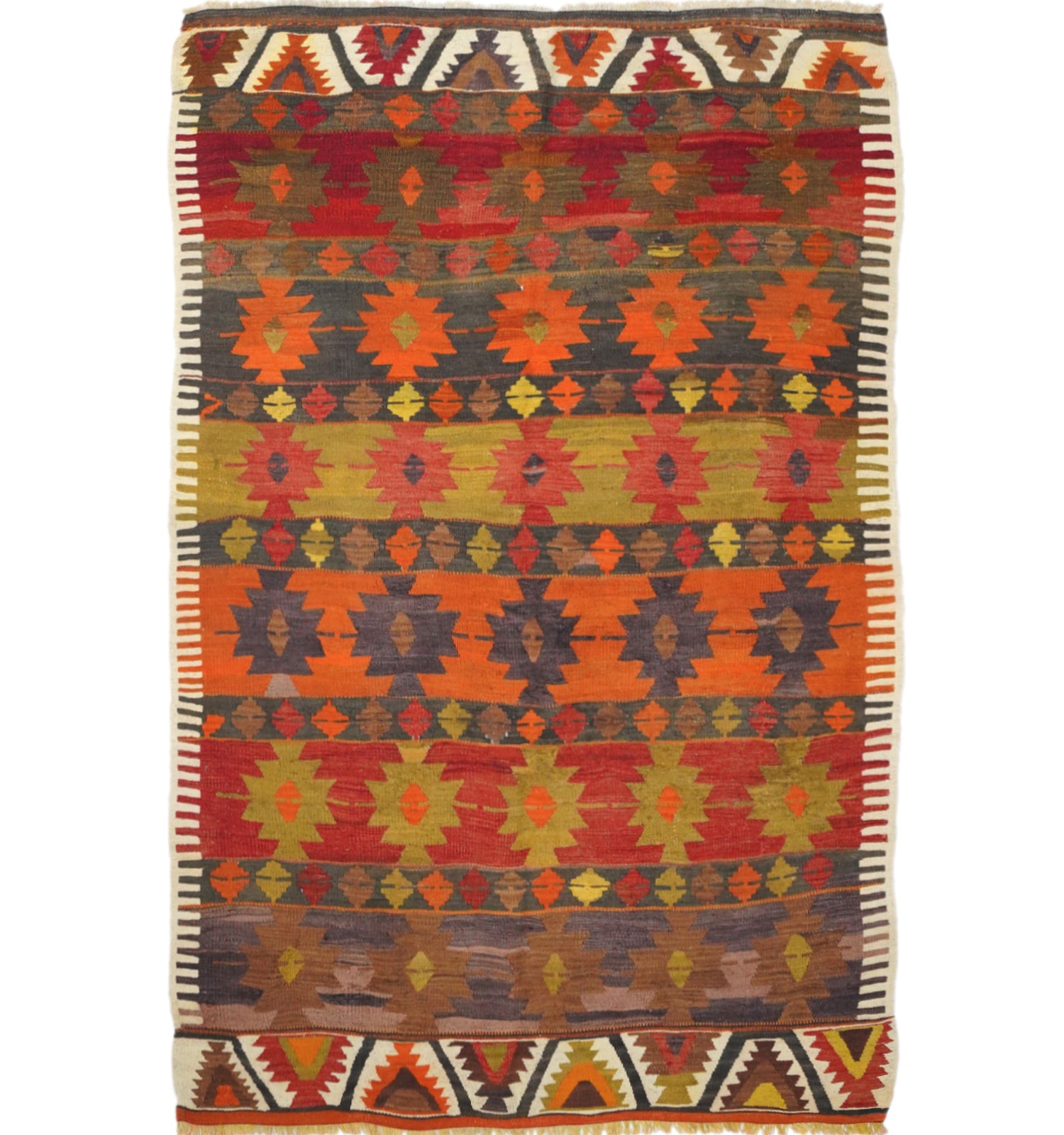 Kilim Nigde 211 x 133 cm – Tapis turc en laine tissé main, provenance Nigde