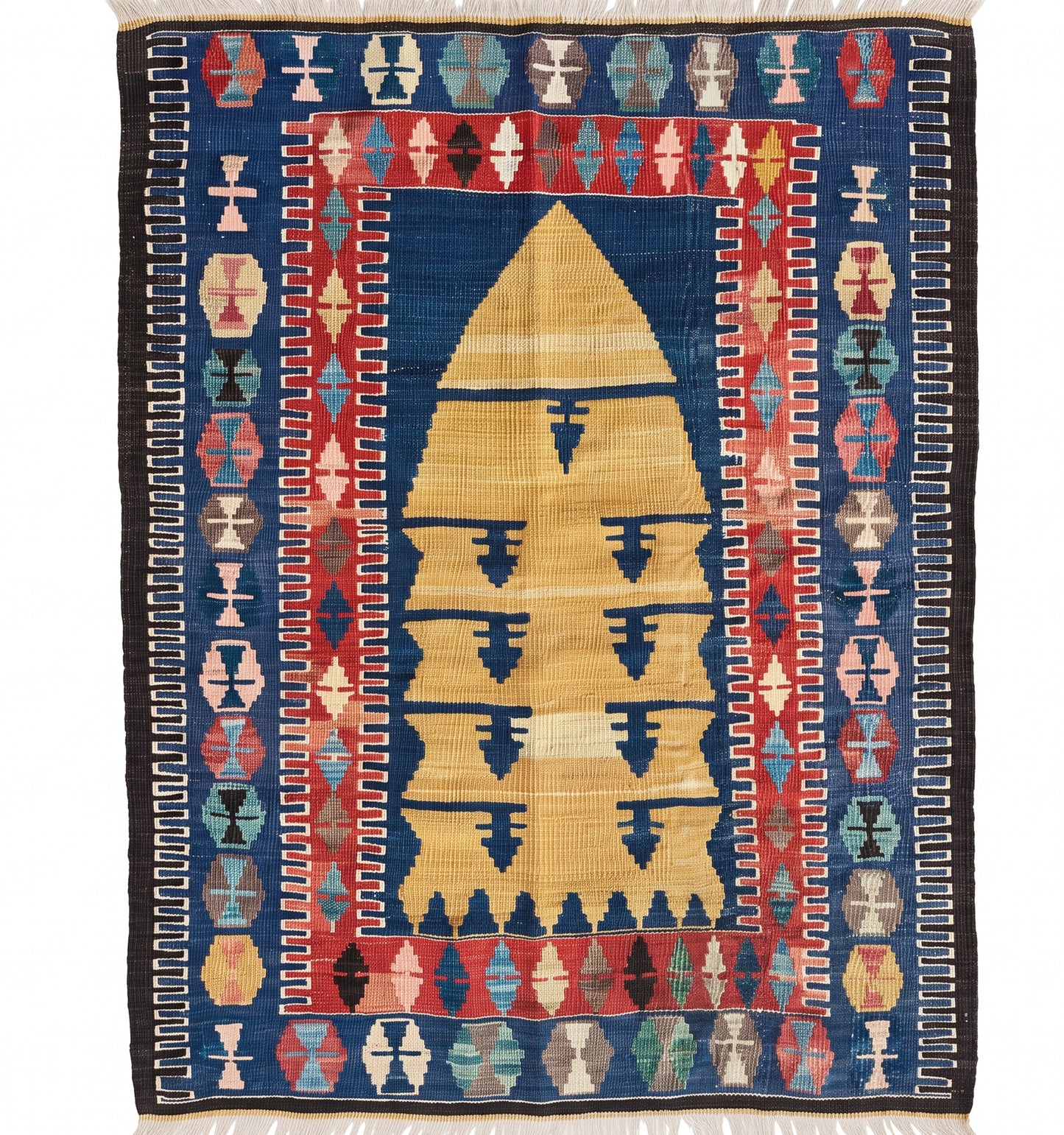 Kilim Obruk 115 x 92 cm – Tapis turc en laine tissé main, provenance Obruk