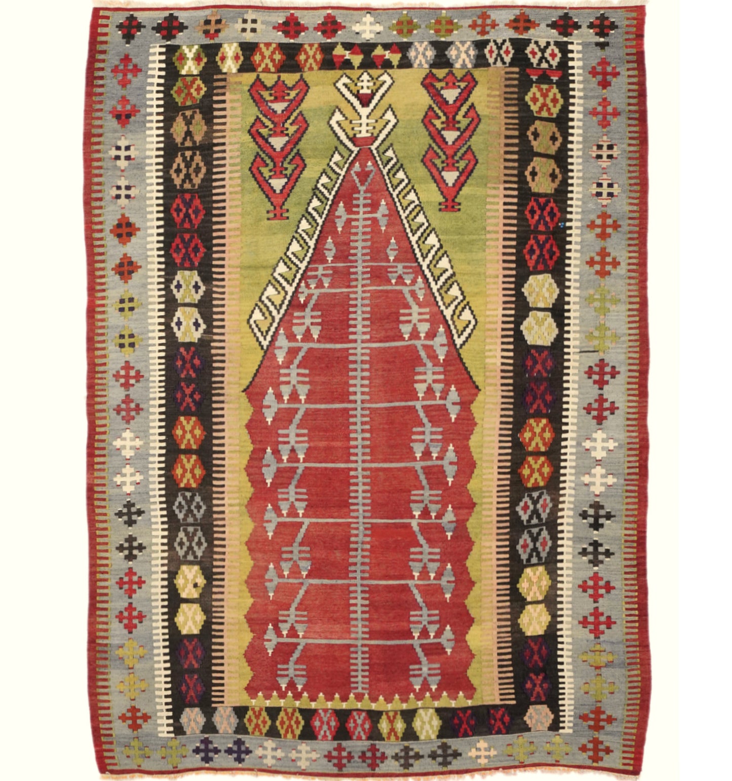 Kilim Obruk 190 x 128 cm – Tapis turc en laine tissé main, provenance Obruk