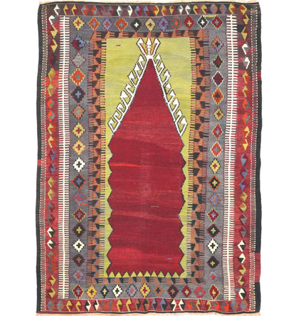 Kilim Obruk 190 x 145 cm – Tapis turc en laine tissé main, provenance Obruk