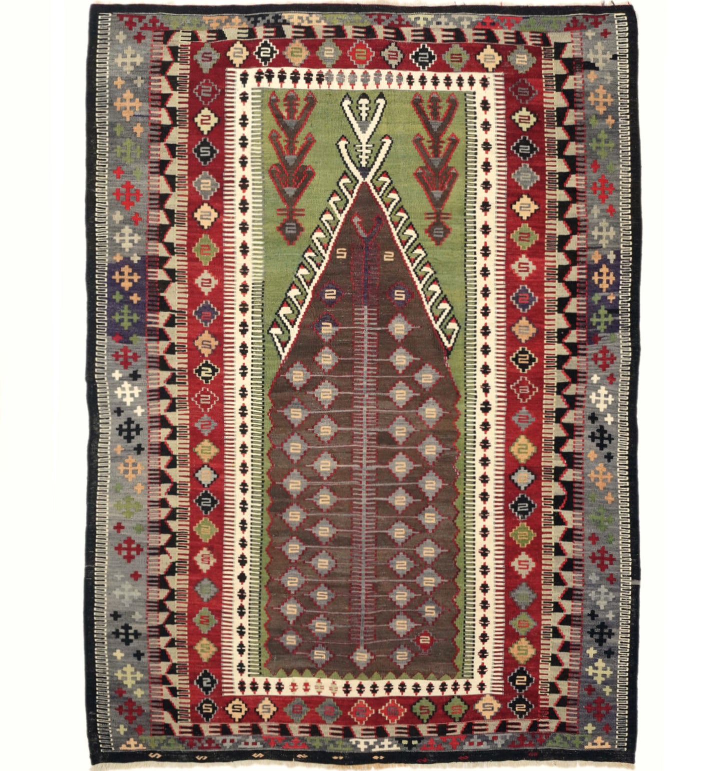 Kilim Obruk 200 x 143 cm – Tapis turc en laine tissé main, provenance Obruk