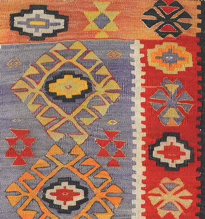 Détail du tissage en laine du kilim Pamukkale tissé à la main (provenance Pamukkale)