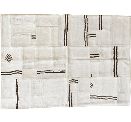 Vue horizontale du kilim Patchwork 180 x 120 cm – Tapis turc en laine de provenance Patchwork