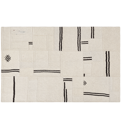 Vue horizontale du kilim Patchwork 180 x 120 cm – Tapis turc en laine de provenance Patchwork