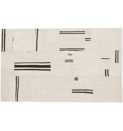Vue horizontale du kilim Patchwork 180 x 120 cm – Tapis turc en laine de provenance Patchwork