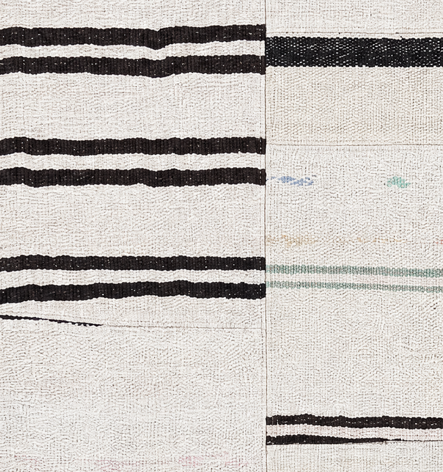 Détail du tissage en laine du kilim Patchwork tissé à la main (provenance Patchwork)