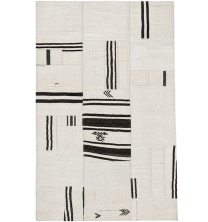 Kilim Patchwork 210 x 140 cm – Tapis turc en laine tissé main, provenance Patchwork